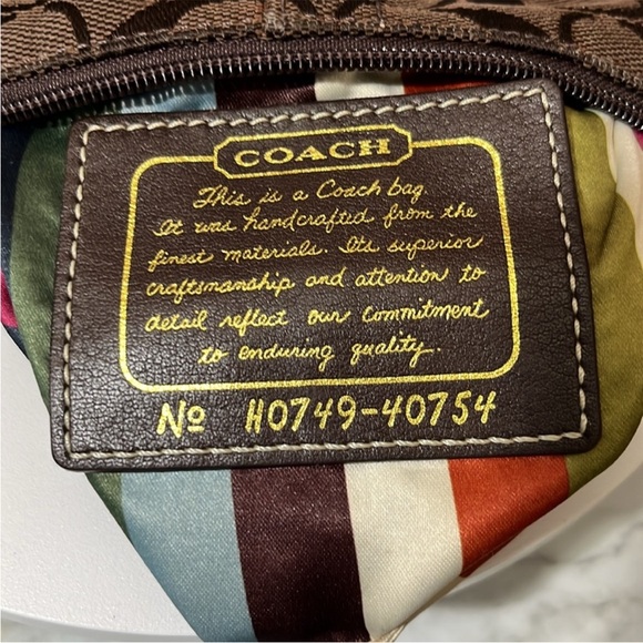 Coach Legacy Signature Wristlet Wallet Clutch with After Market Chain Brown - Picture 8 of 16